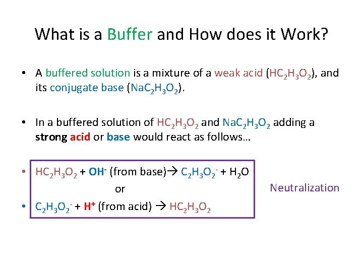 What is a Buffer and How does it Work? • A buffered solution is
