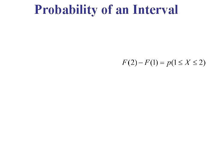Probability of an Interval 