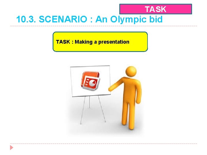 TASK 10. 3. SCENARIO : An Olympic bid TASK : Making a presentation 