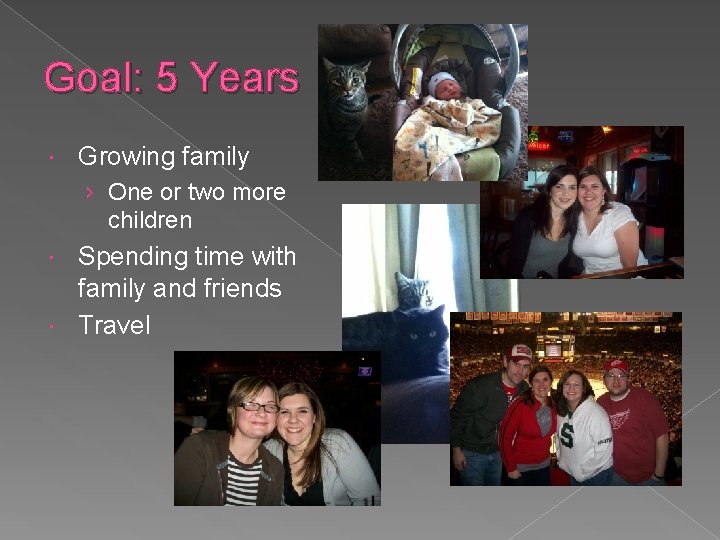Goal: 5 Years Growing family › One or two more children Spending time with