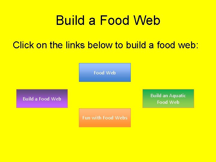 Build a Food Web Click on the links below to build a food web: