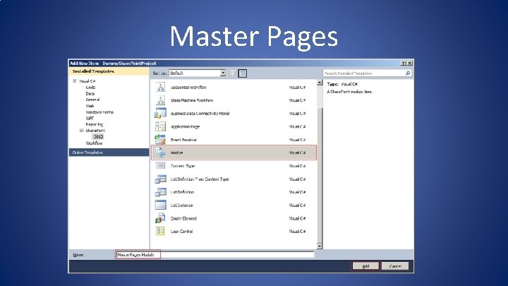 Master Pages Master Pages