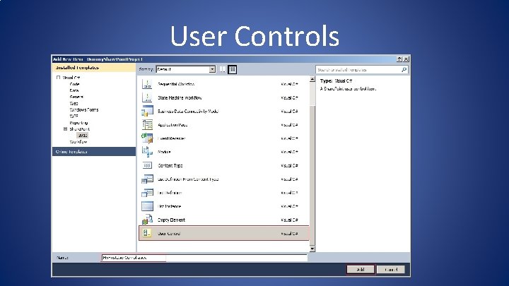 User Controls User Controls