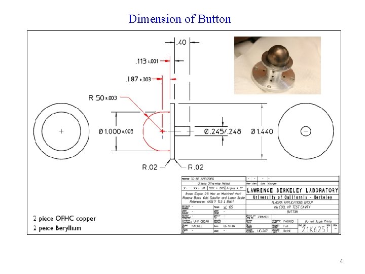 Dimension of Button 4 