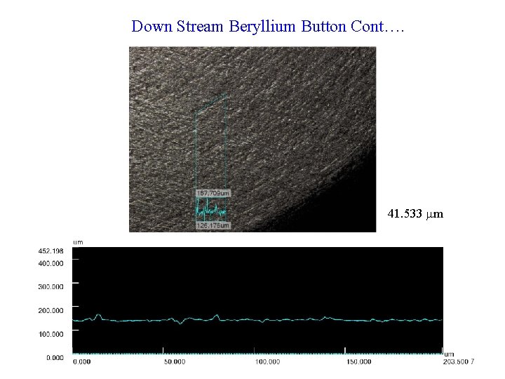 Down Stream Beryllium Button Cont…. 41. 533 m 7 