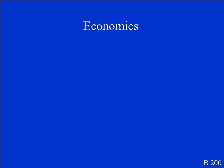 Economics B 200 