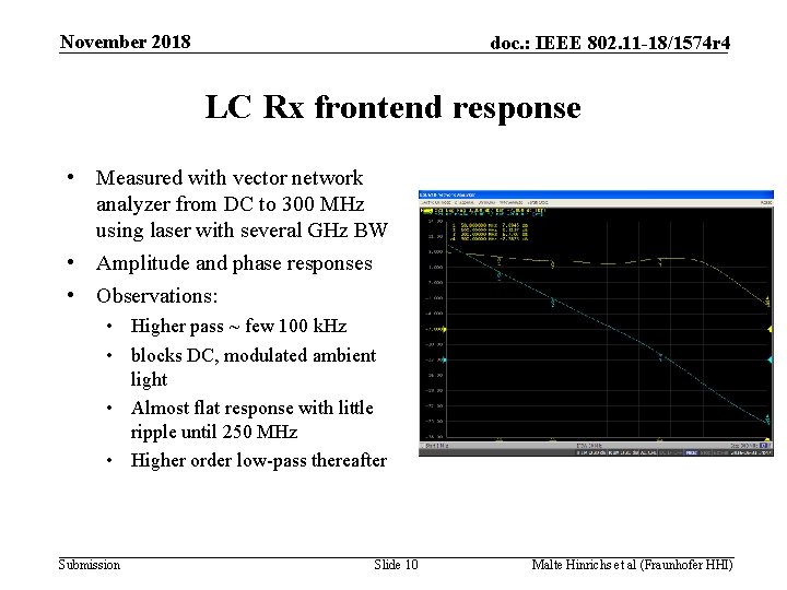 November 2018 doc. : IEEE 802. 11 -18/1574 r 4 LC Rx frontend response