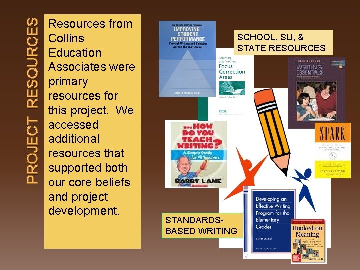 PROJECT RESOURCES Resources from Collins Education Associates were primary resources for this project. We