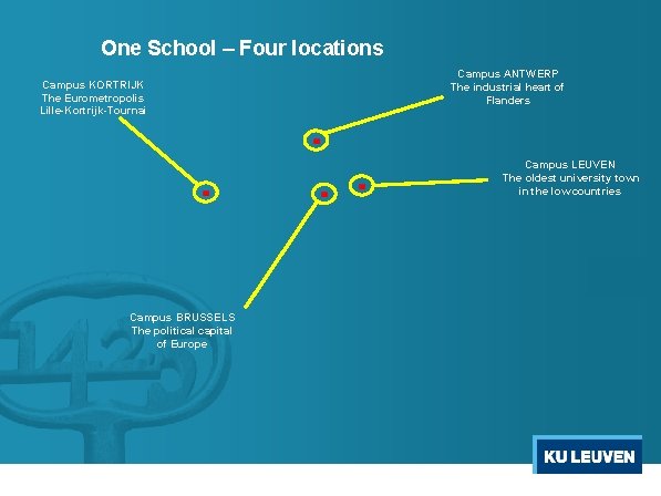 One School – Four locations Campus KORTRIJK The Eurometropolis Lille-Kortrijk-Tournai Campus ANTWERP The industrial