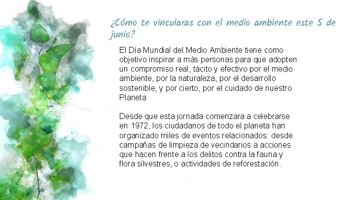 Dia mundial del medio ambiente 5 de junio