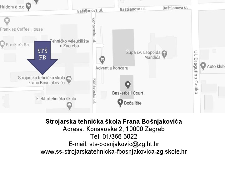 STŠ FB Strojarska tehnička škola Frana Bošnjakovića Adresa: Konavoska 2, 10000 Zagreb Tel: 01/366