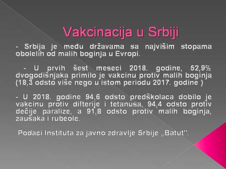 Vakcinacija u Srbiji - Srbija je među državama sa najvišim stopama obolelih od malih