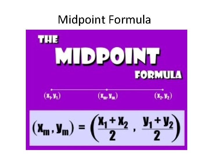 Midpoint Formula 