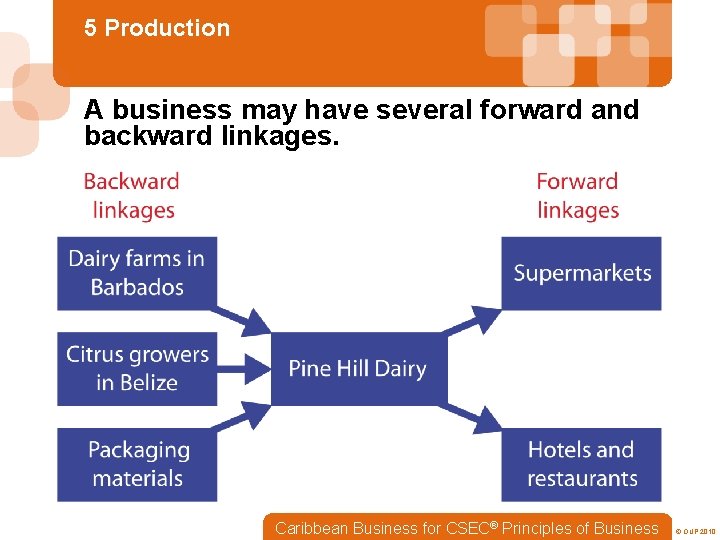 5 Production A business may have several forward and backward linkages. Caribbean Business for