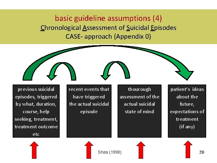 basic guideline assumptions (4) Chronological Assessment of Suicidal Episodes CASE- approach (Appendix 0) previous