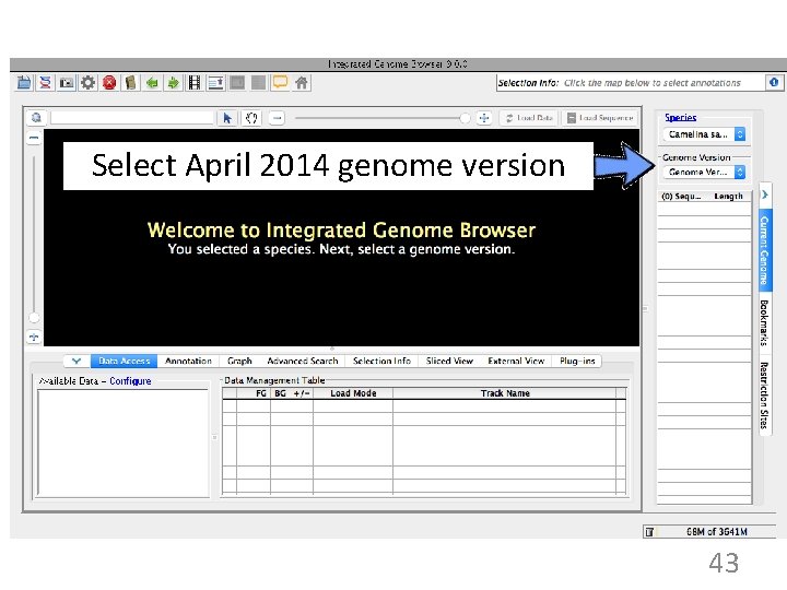 Select April 2014 genome version 43 