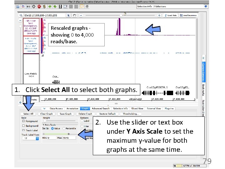 Rescaled graphs showing 0 to 4, 000 reads/base. 1. Click Select All to select
