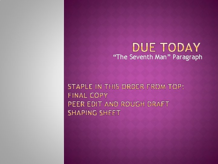 “The Seventh Man” Paragraph “The Seventh Man” Paragraph