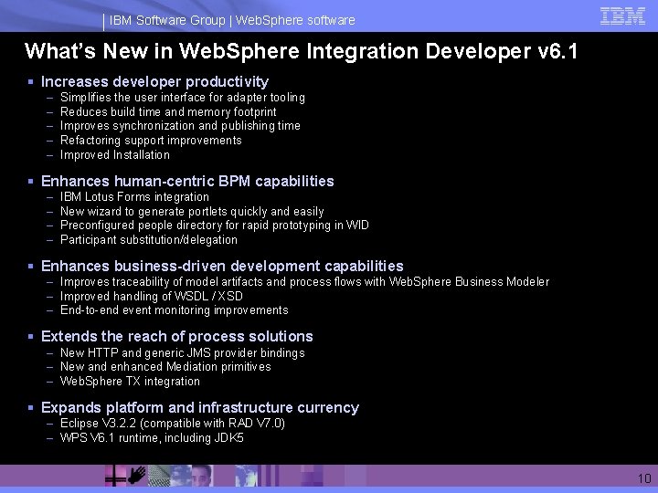 IBM Software Group | Web. Sphere software What’s New in Web. Sphere Integration Developer