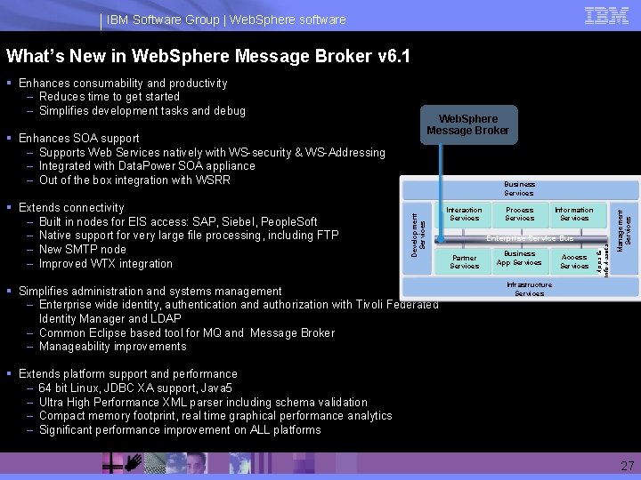 IBM Software Group | Web. Sphere software What’s New in Web. Sphere Message Broker