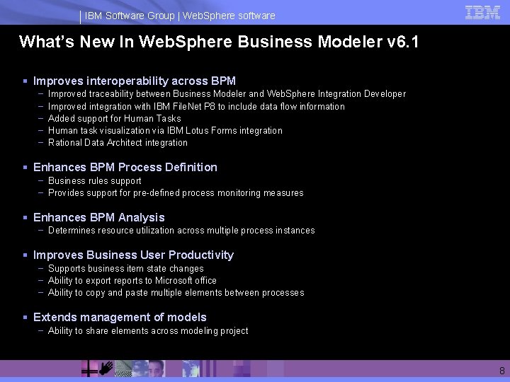 IBM Software Group | Web. Sphere software What’s New In Web. Sphere Business Modeler