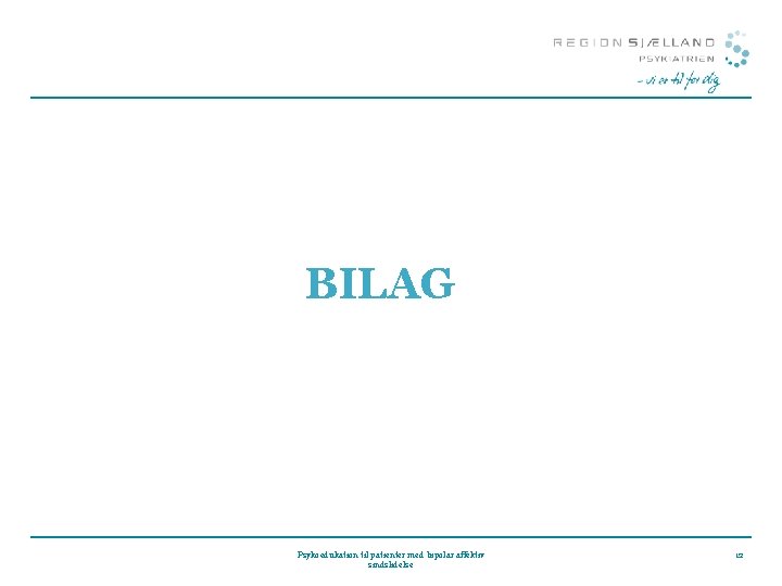 BILAG Psykoedukation til patienter med bipolar affektiv sindslidelse 12 