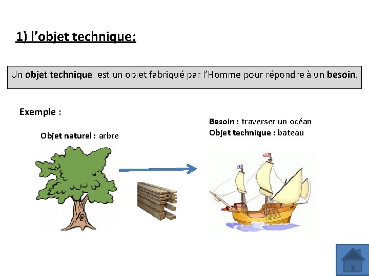 1) l’objet technique: Un objet technique est un objet fabriqué par l’Homme pour répondre