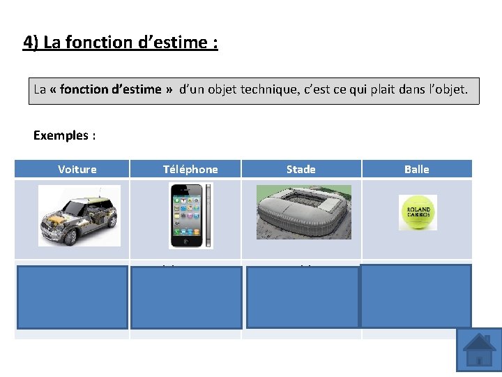 4) La fonction d’estime : La « fonction d’estime » d’un objet technique, c’est