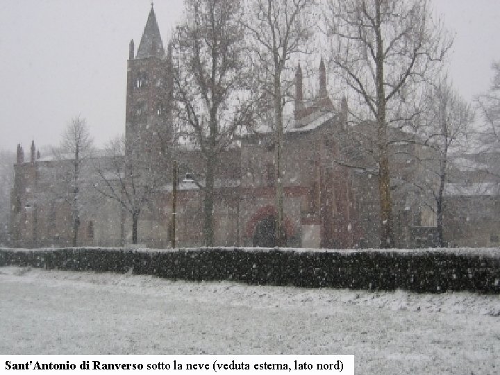 Sant'Antonio di Ranverso sotto la neve (veduta esterna, lato nord) 