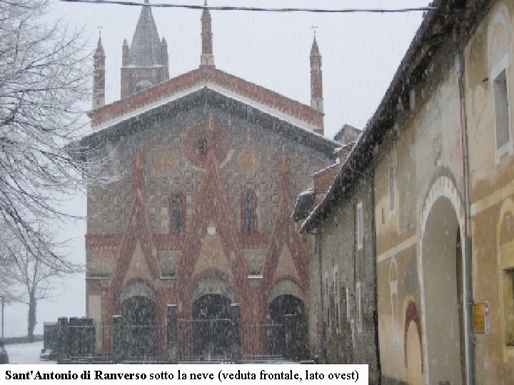 Sant'Antonio di Ranverso sotto la neve (veduta frontale, lato ovest) 