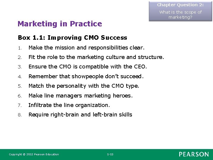 Chapter Question 2: What is the scope of marketing? Marketing in Practice Box 1. Chapter Question 2: What is the scope of marketing? Marketing in Practice Box 1.