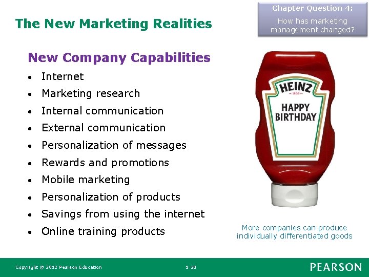 Chapter Question 4: The New Marketing Realities How has marketing management changed? New Company Chapter Question 4: The New Marketing Realities How has marketing management changed? New Company