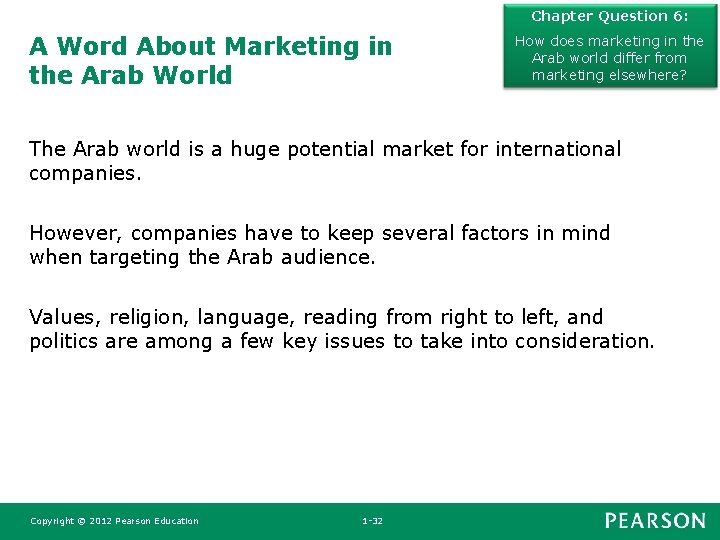 Chapter Question 6: A Word About Marketing in the Arab World How does marketing Chapter Question 6: A Word About Marketing in the Arab World How does marketing