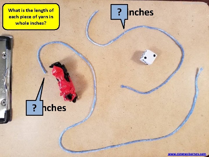 What is the length of each piece of yarn in whole inches? ? inches