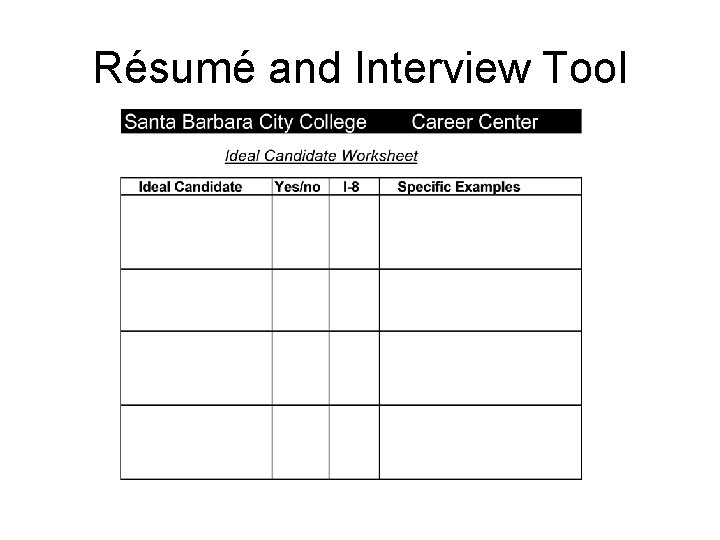 Résumé and Interview Tool 