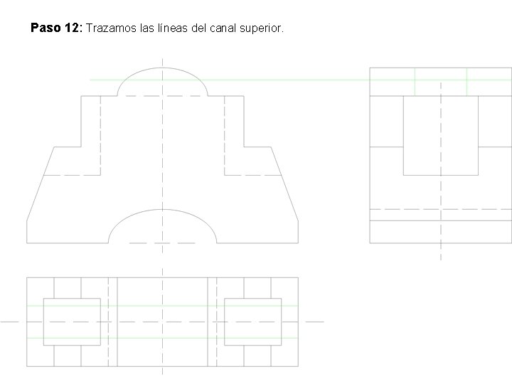 Paso 12: Trazamos las líneas del canal superior. 