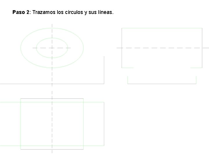 Paso 2: Trazamos los círculos y sus líneas. 