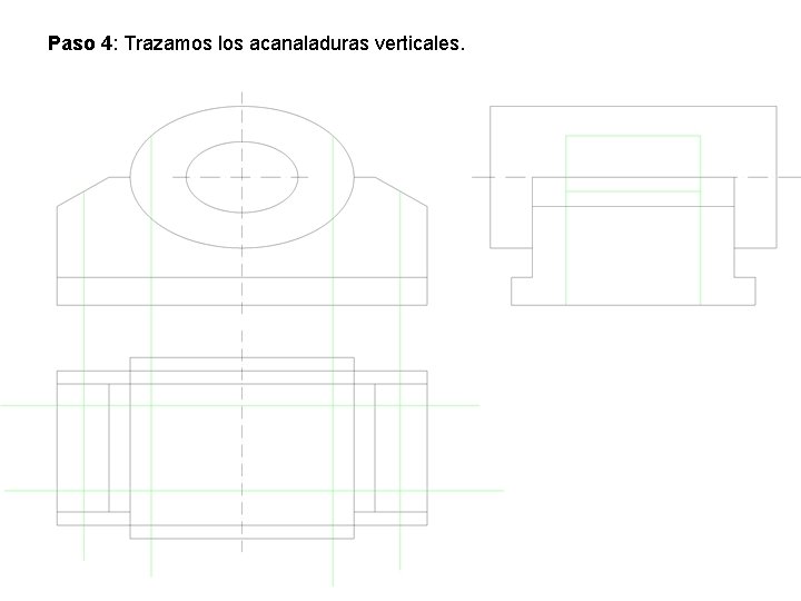 Paso 4: Trazamos los acanaladuras verticales. 