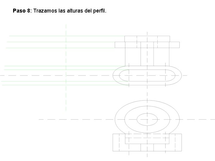 Paso 8: Trazamos las alturas del perfil. 