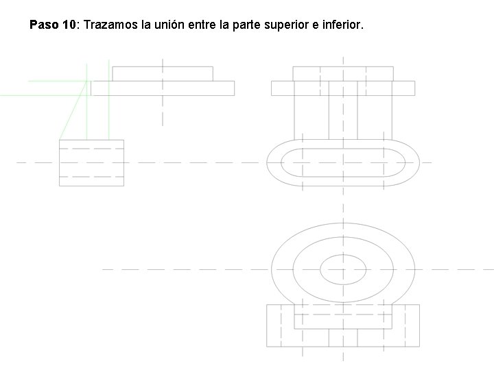 Paso 10: Trazamos la unión entre la parte superior e inferior. 