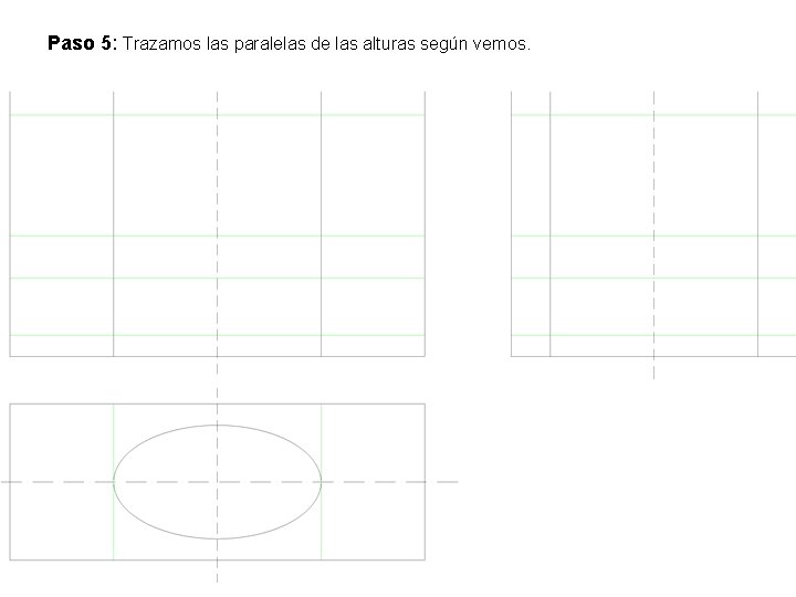 Paso 5: Trazamos las paralelas de las alturas según vemos. 