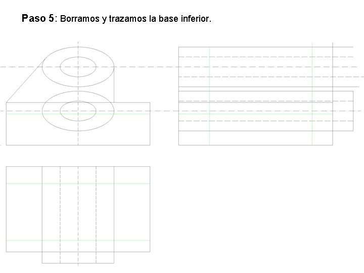 Paso 5: Borramos y trazamos la base inferior. 