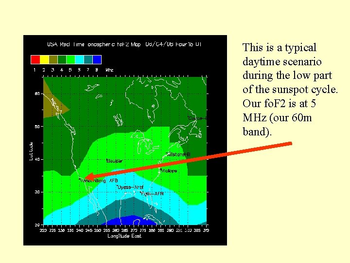 This is a typical daytime scenario during the low part of the sunspot cycle.