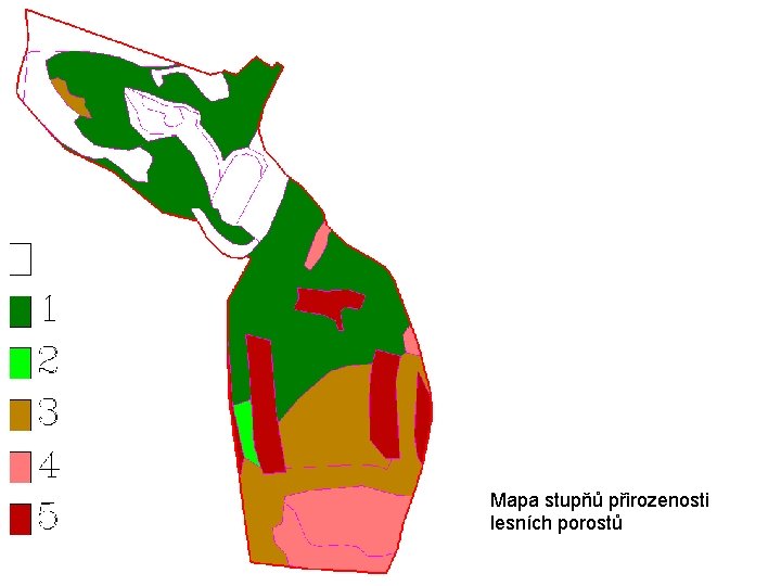 Mapa stupňů přirozenosti lesních porostů 