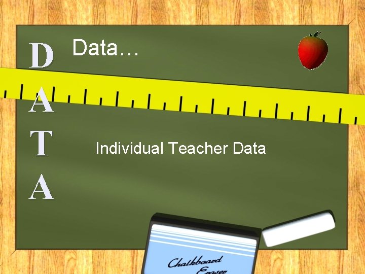 D A T A Data… Individual Teacher Data 