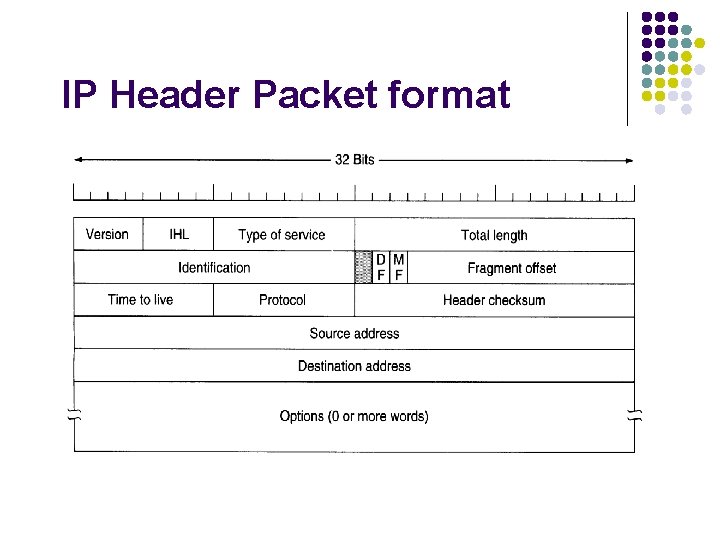 IP Header Packet format 
