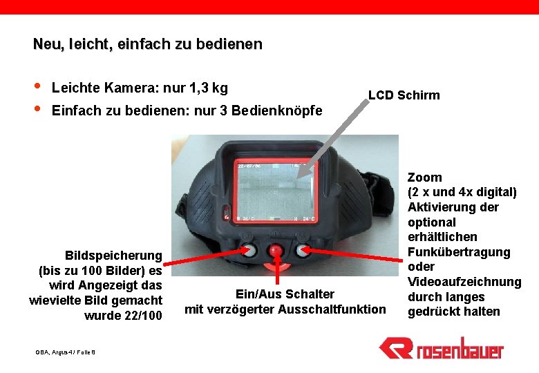 Neu, leicht, einfach zu bedienen Leichte Kamera: nur 1, 3 kg LCD Schirm Einfach