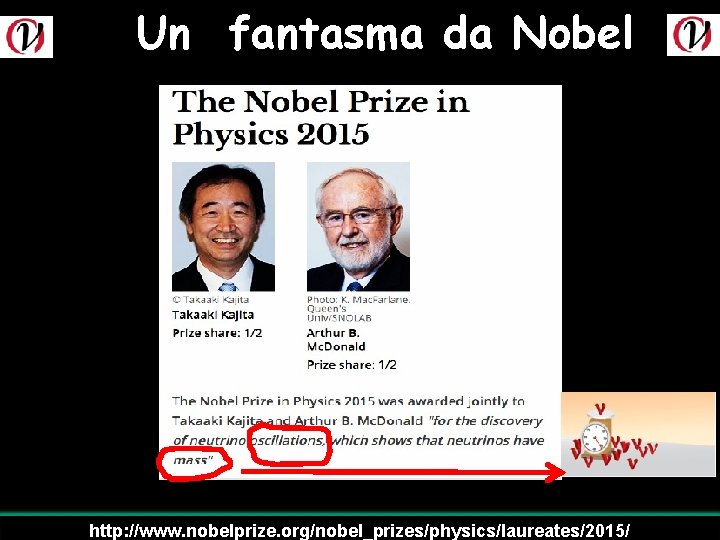 Un fantasma da Nobel http: //www. nobelprize. org/nobel_prizes/physics/laureates/2015/ 