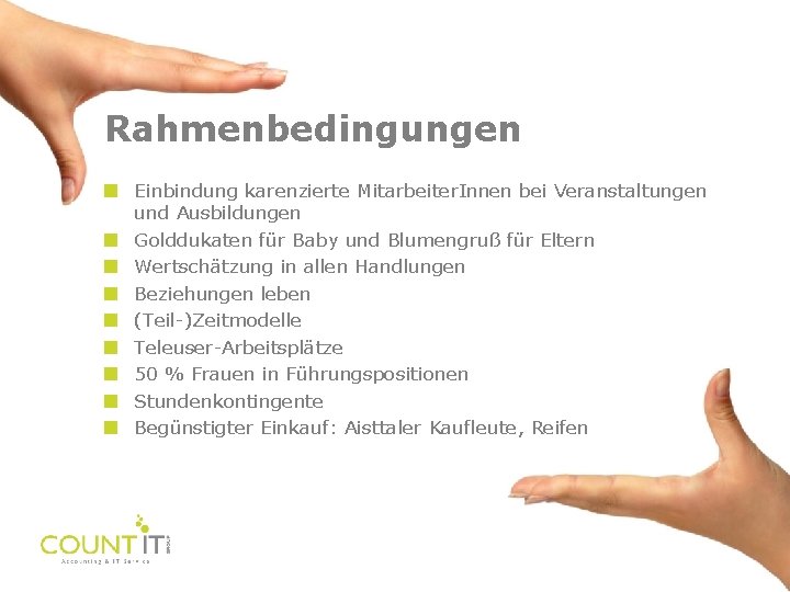 Rahmenbedingungen Einbindung karenzierte Mitarbeiter. Innen bei Veranstaltungen und Ausbildungen Golddukaten für Baby und Blumengruß