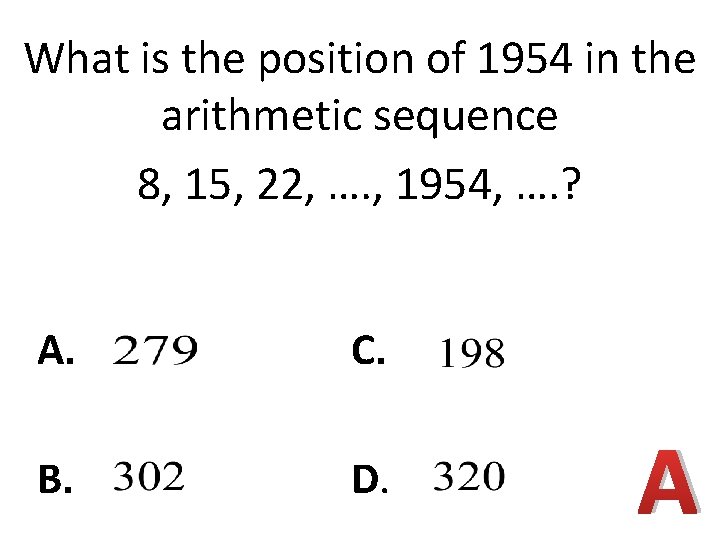 What is the position of 1954 in the arithmetic sequence 8, 15, 22, ….